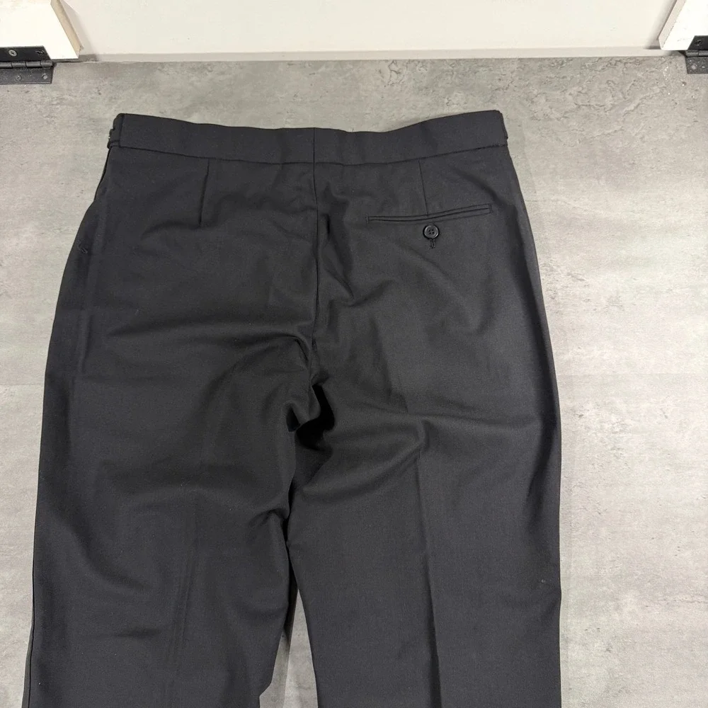 Cavani Trousers Mens 34 Aspen Black Satin Stripe Tuxedo Formal Super Flex NEW